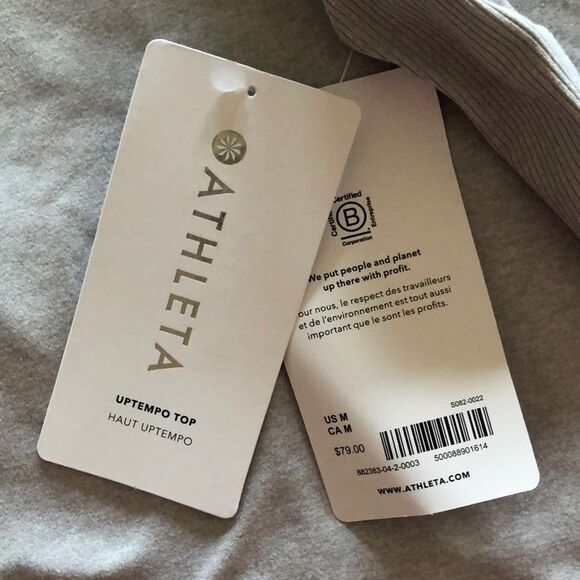 NWT Athleta Uptempo Elevate Top in Norwegian Gray Size Medium - Picture 5 of 7